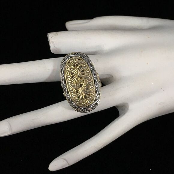 Sterling silver designer inspired ring size 6 - Picture 1 of 12